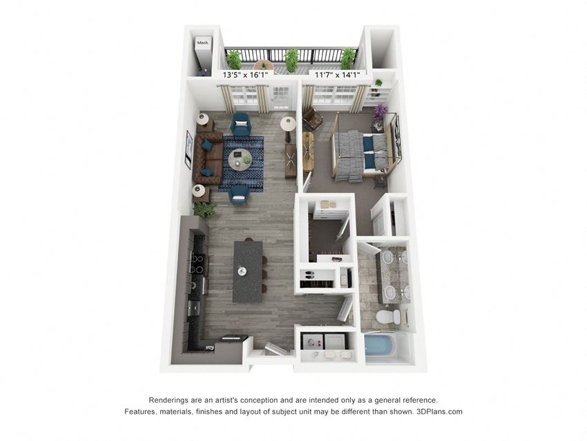 The Graham is a 1 bedroom, 1 bathroom floor plan at 8 West in Greensboro, NC The Graham is a 1 bedroom, 1 bathroom floor plan at 8 West in Greensboro, NC